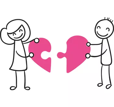 Heart Jigsaw Piece Wall Sticker - TenStickers