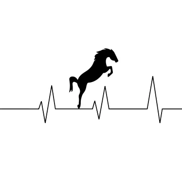 Heartbeat Horse Wall Sticker - TenStickers