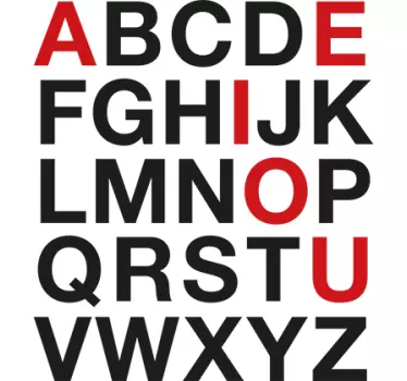 Helvetic alphabet text wall decal - TenStickers