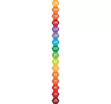 Hexagon Height Chart Decal - TenStickers