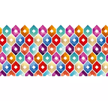 Hexagonal tiles headboard wall decal - TenStickers