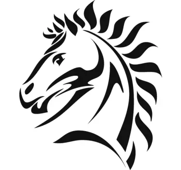 Horse Stallion Head Wall Sticker - TenStickers