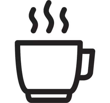 Hot Coffee Icon Wall Sticker - TenStickers