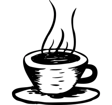 Hot Coffee Illustration Decal - TenStickers