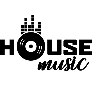 Music house text dj sticker - TenStickers