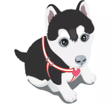Husky Puppy Wall Sticker - TenStickers