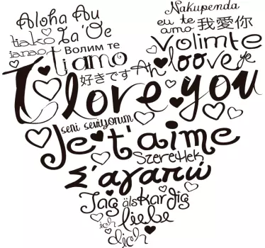 I Love You Languages Wall Sticker - TenStickers