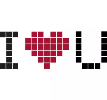 I Love You Pixel Wall Sticker - TenStickers