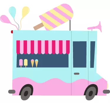Kitchen wall sticker ice cream truck - TenStickers