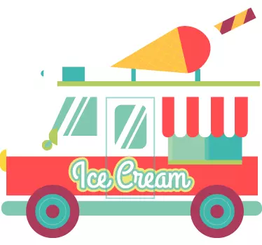 Ice Cream Van Decorative Decal - TenStickers