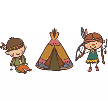 Indian Scene Kids Sticker - TenStickers