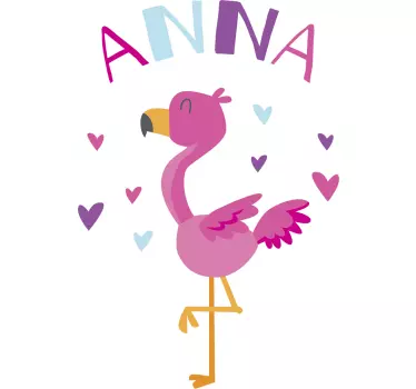 Infant Flamingo Customisable Wall Sticker - TenStickers