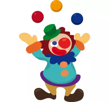 Juggling Clown Sticker - TenStickers