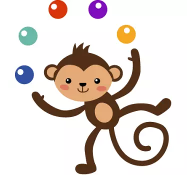 Juggling Monkey Kids Sticker - TenStickers