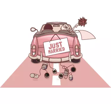 Just Married Car Sticker - TenStickers