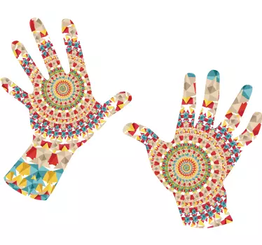 Kaleidoscope colorful hands Abstract Wall Sticker - TenStickers