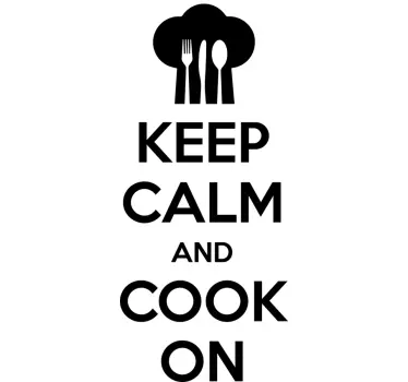 Keep Calm And Cook On Wall Sticker - TenStickers