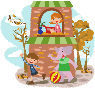 Kids Autumn Cartoon Wall Sticker - TenStickers