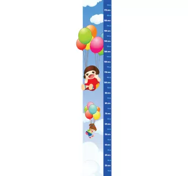 Kids & Balloons Height Chart Decal - TenStickers