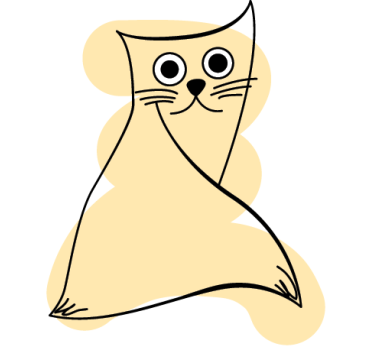 Kids Beige Cat Stroke Wall Sticker - TenStickers