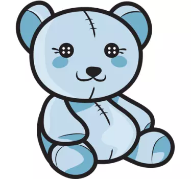 Kids Blue Teddy Bear Decal - TenStickers