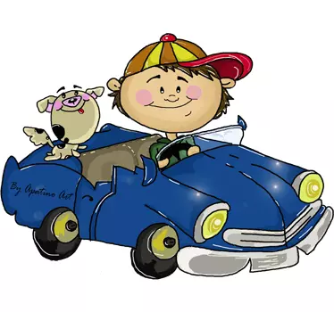 Kids Boy Driver Wall Decal - TenStickers