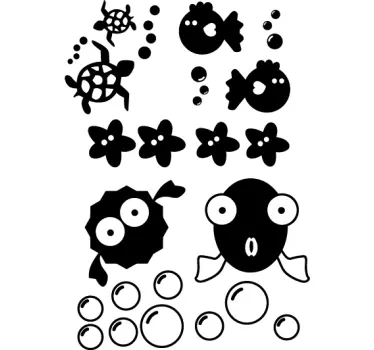 Kids Bubble & Fishes Wall Stickers - TenStickers