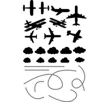 Kids Ceiling Planes Decal - TenStickers
