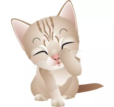 Kids Cute Kitten Wall Sticker - TenStickers