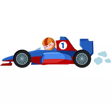 Kids F1 Car Wall Sticker - TenStickers