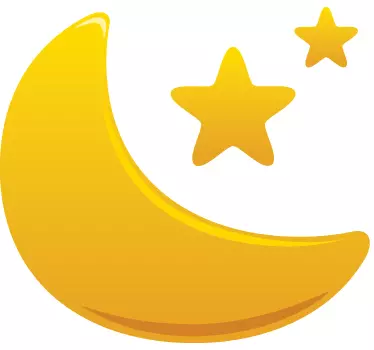 Golden moon and stars space wall sticker - TenStickers