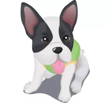Kids Grey and White Puppy Wall Sticker - TenStickers