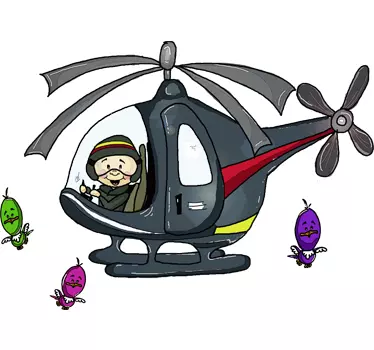 Kids Helicopter Sticker - TenStickers