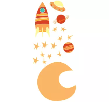 Kids hot space wall sticker - TenStickers