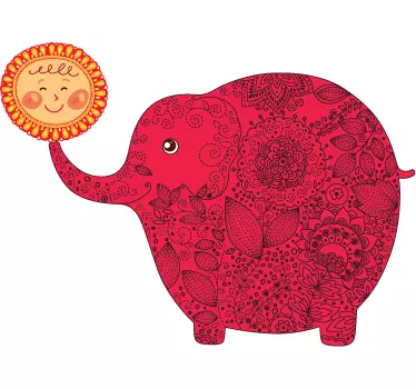 Kids Jolly Sun Elephant Wall Sticker - TenStickers