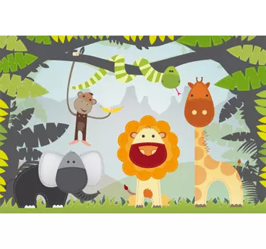 Kids Jungle Wall Mural - TenStickers