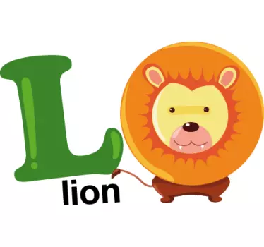 Kids L for Lion Sticker - TenStickers