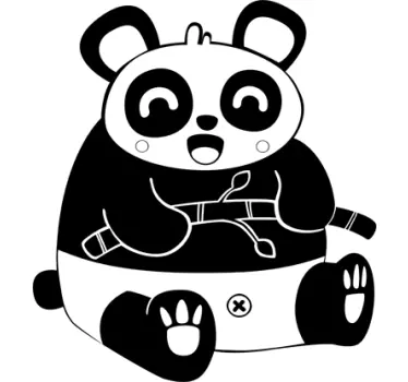 Kids Laughing Panda Wall Sticker - TenStickers