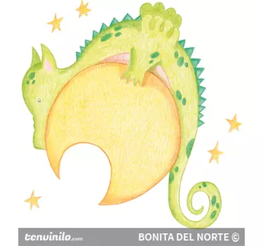 Kids Moon Dragon Wall Sticker - TenStickers
