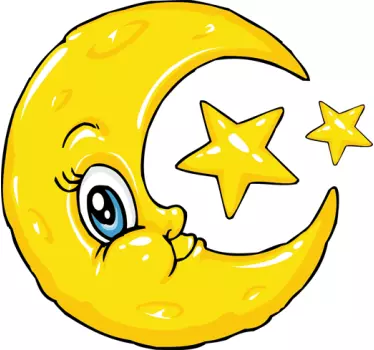 Kids Moon & Stars Bedroom Sticker - TenStickers