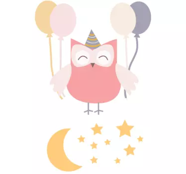 Kids Owl Party Kids Decal - TenStickers