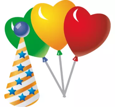Kids Party Balloons Wall Decal - TenStickers