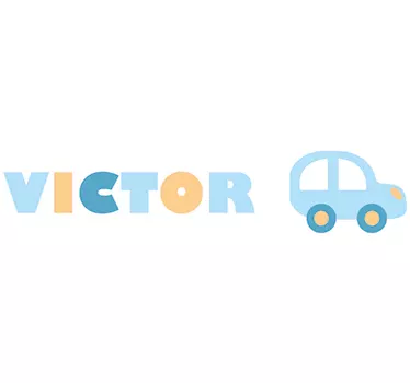 Kids Personalised Car with Name Wall Sticker - TenStickers