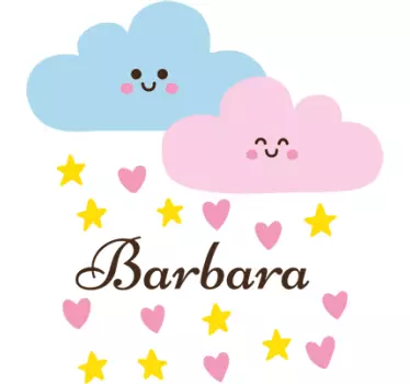 Kids Personalised Rain Clouds Wall Sticker - TenStickers