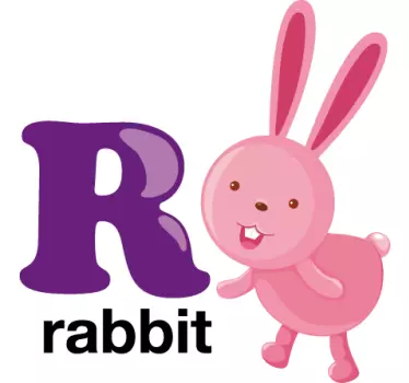 Kids R for Rabbit Sticker - TenStickers