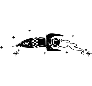 Kids Rocket Illustration Wall Sticker - TenStickers