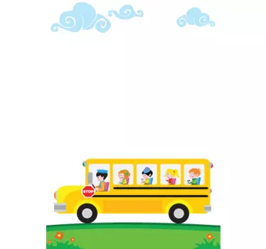 Kids School Bus Whiteboard Sticker - TenStickers