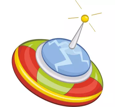 Kids Stickers Circle Spaceship - TenStickers
