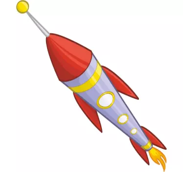 Kids Stickers Coloured Space Ship - TenStickers