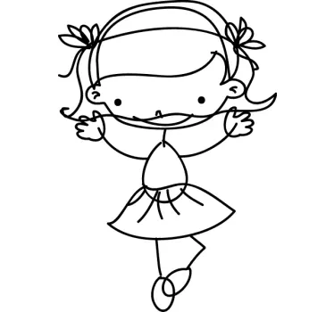 Kids Stickers Little Girl Sketch - TenStickers